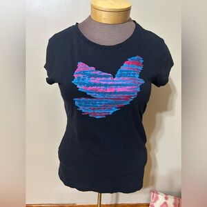 SELENA GOMEZ Girls XL T Shirt Dream Out Loud Black Bird Metallic Print